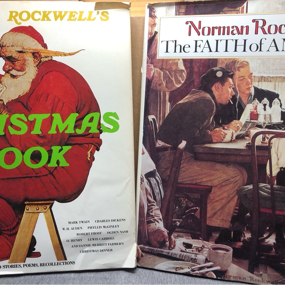 Norman Rockwell Christmas Book & The Faith of America Coffee Table Books